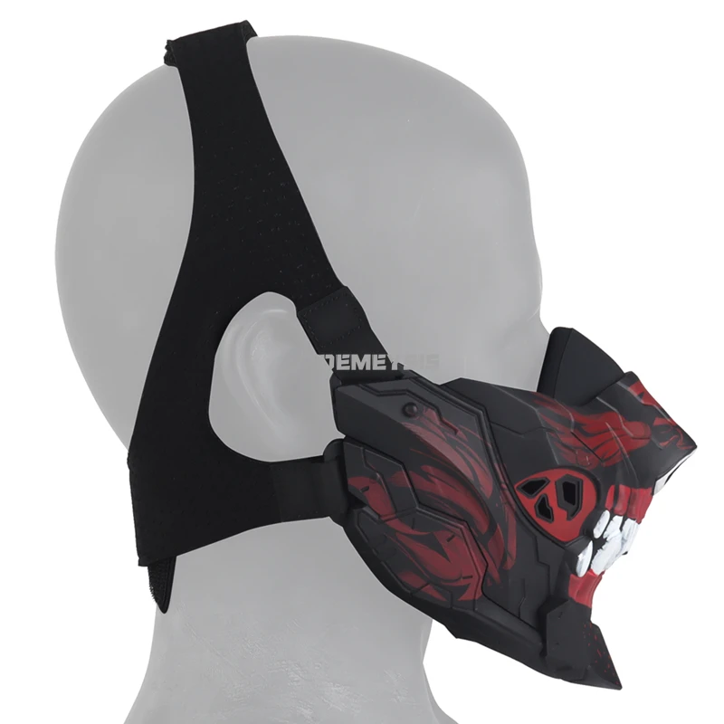 Máscara táctica de media cara con calavera para Cosplay, máscara facial de calavera Rebel para fiesta de Halloween, máscaras transpirables para juego de Paintball Airsoft - imagen 4