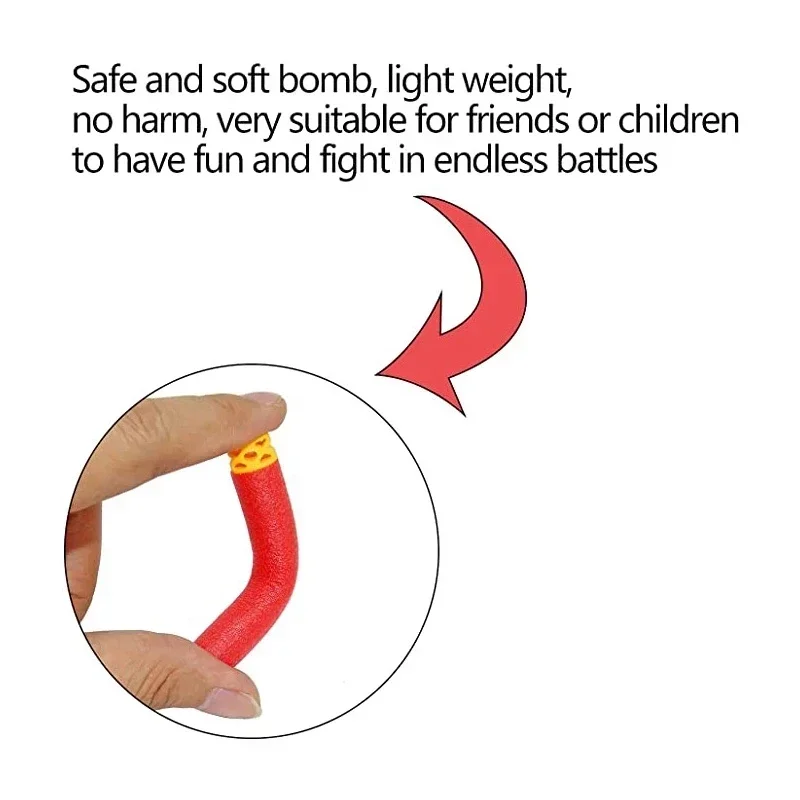 SOT100Pcs Hollow Eva Soft Refill balas dardos de espuma 7,2 cm * 1,3 cm para pistola de juguete, serie Elite accesorios de pistola de juguete para niños - imagen 4
