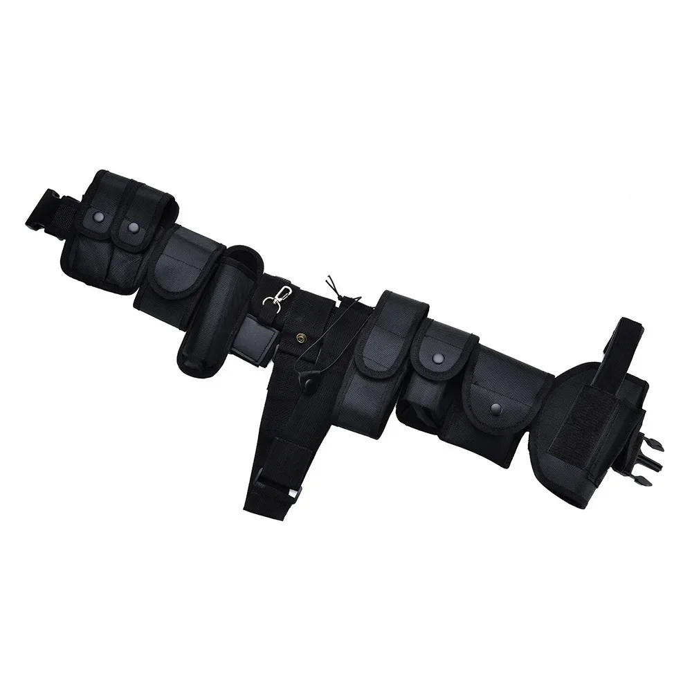 Cinturón de seguridad multifuncional 10 en 1, Kit de utilidad de guardia de entrenamiento militar táctico para exteriores, cinturón de servicio con bolsa, suministros de policía - imagen 5