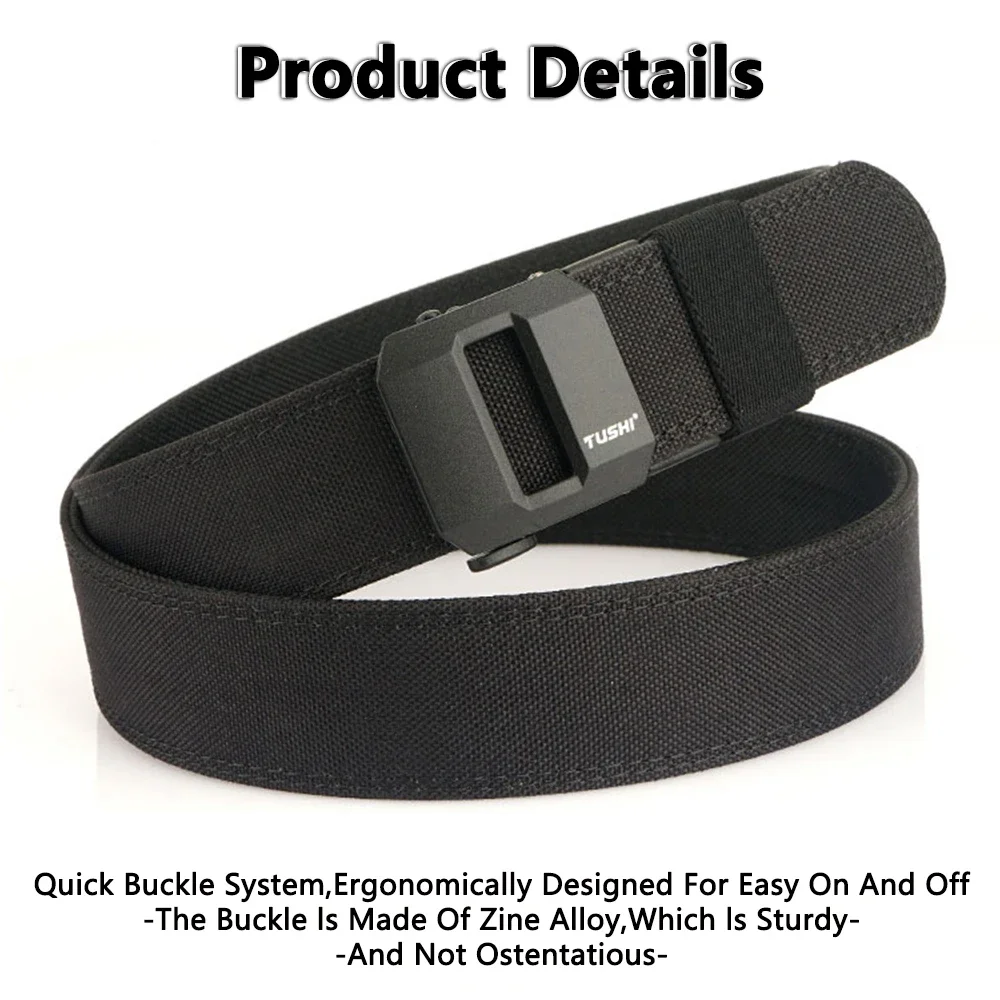 Cinturón táctico duro para hombre, hebilla automática de Metal, cinturón de pistola IPSC, cinturón militar de nailon 1100D, faja para deportes al aire libre para hombre - imagen 5