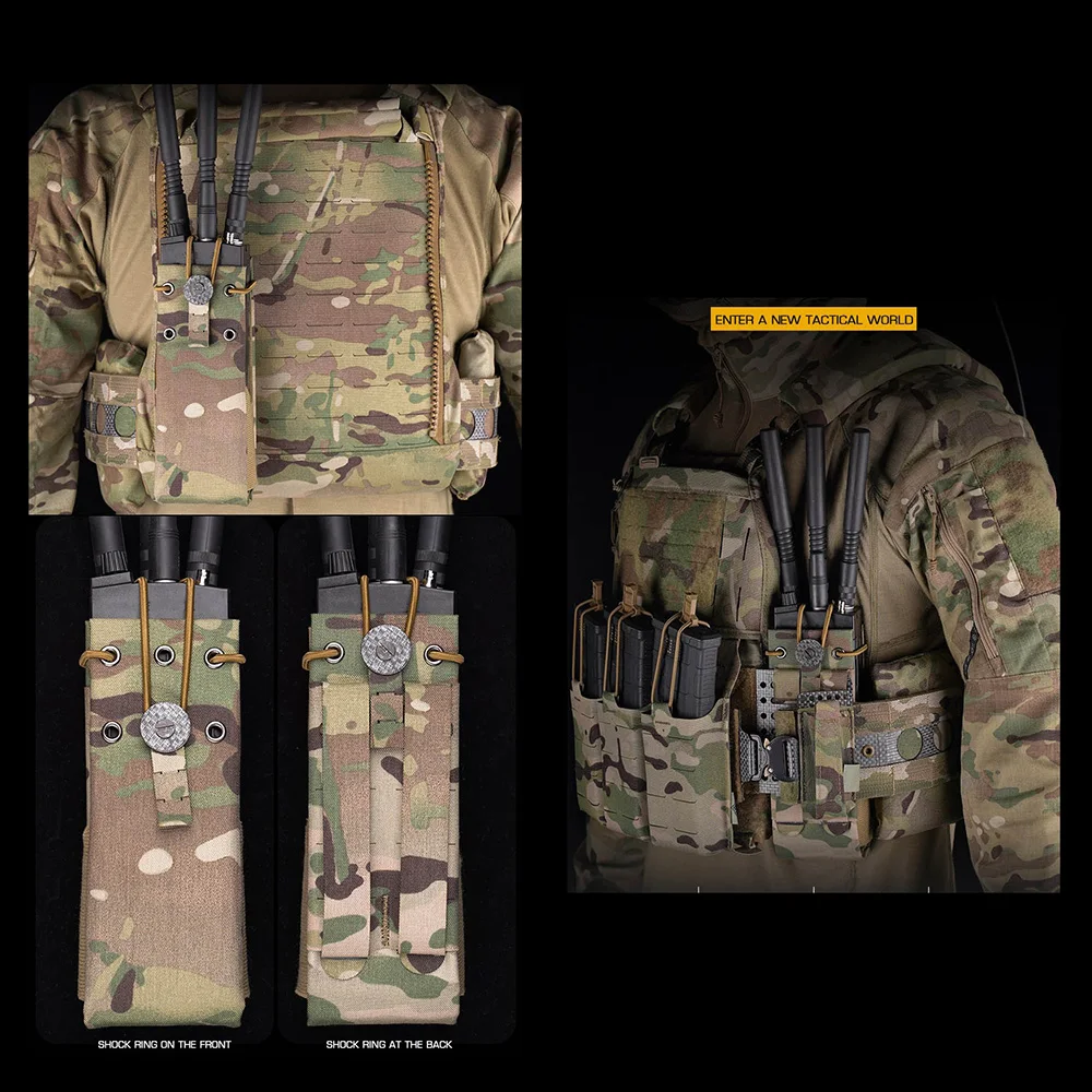 Nueva bolsa de Radio Universal para exteriores, bolsa multifuncional Molle para Walkie Talkie, MPU5 PRC163 152 148 FC estilo CS, juego de caza - imagen 3