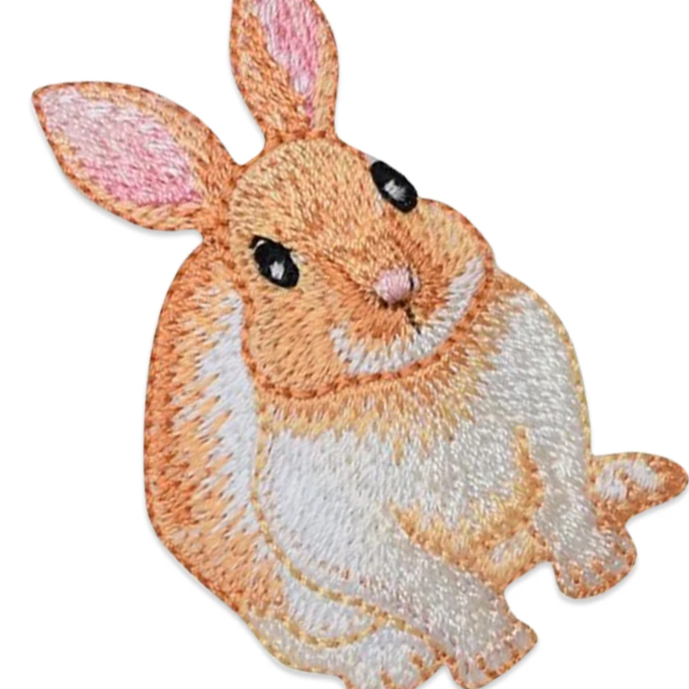 Parches bordados de conejos Kawaii, decoración bordada para planchar para ropa, abrigo, chaquetas, camisetas, bolsos, animales de dibujos animados, lindo DIY - imagen 2