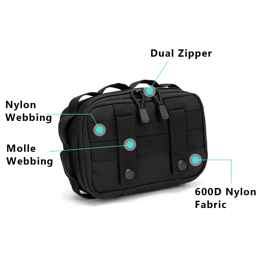 Bolsa táctica Molle Admin, bolsa de herramientas EDC de utilidad para exteriores, riñonera de cintura, bolsa de pañuelos, bolsa de almacenamiento de papel higiénico para caza - imagen 4