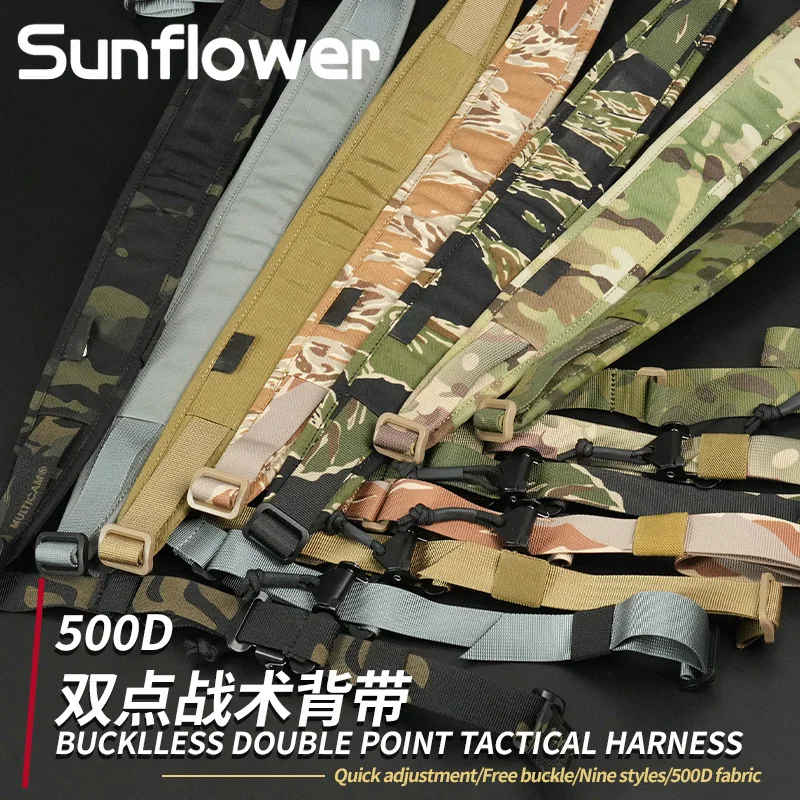 Correa táctica QD Sling 500D, correa táctica multifunción de nailon, accesorios de hombro portátiles para caza al aire libre de 2/1 puntos - imagen 2