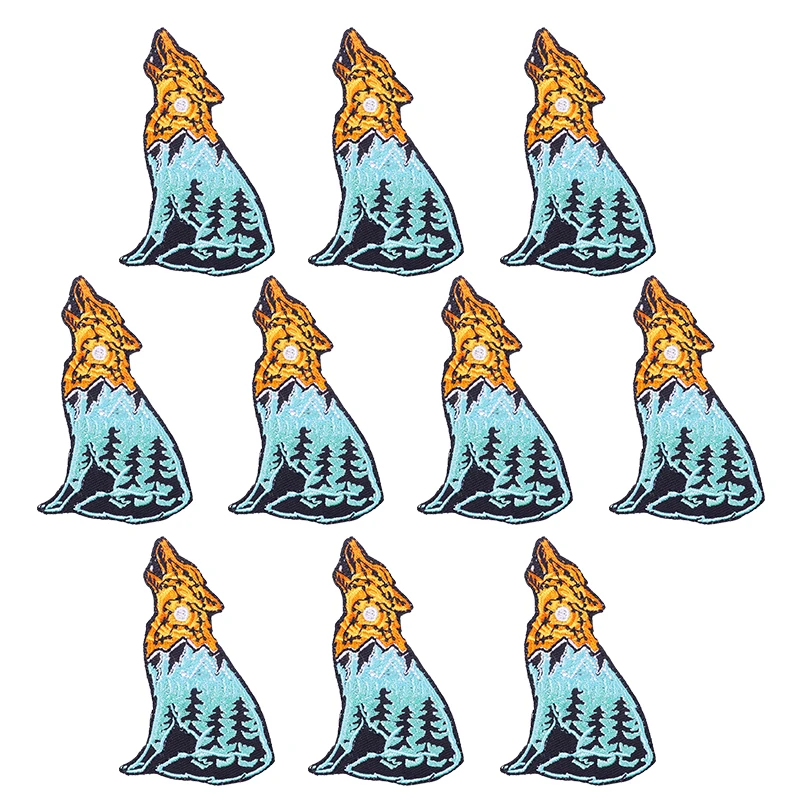 Parches bordados de animales grandes para ropa, Parche de oso para planchar para ropa, Tigre, insignia adhesiva DIY, 10 unidades por lote - imagen 5