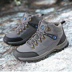 HIKEUP Botines tácticos invierno – Cuero negro transpirable seguridad