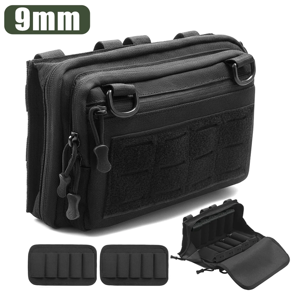 Bolsa táctica para revistas, bolsa Molle Mag de 9mm, bolsa para administrador, bolsa para revistas de pistola, soporte para cartuchos, bolsa de caza con 10 ranuras para revistas