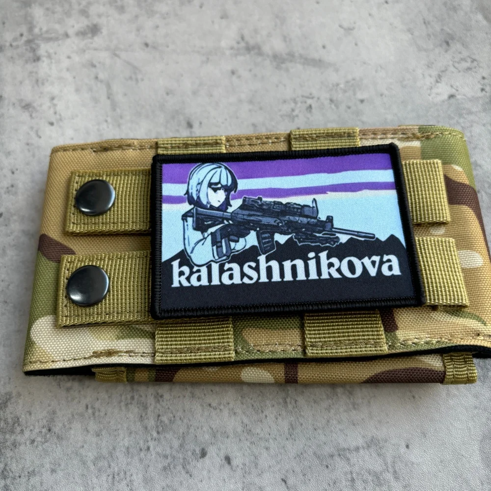 Parches de Meme de Chica de Anime Kalashnikova, parche de gancho y bucle, brazalete moral para chica, insignia de moral del ejército militar, pegatina para mochila táctica - imagen 5
