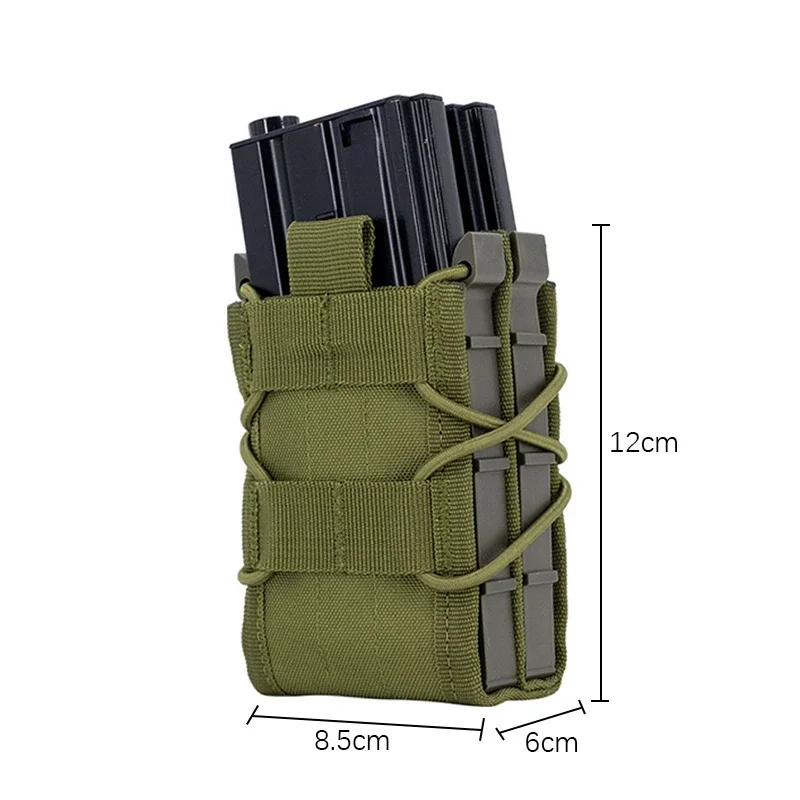 Bolsa táctica MOLLE doble Mag, soporte de bolsa para revistas de Rifle de doble capa para AK AR M4 AR15, accesorio de caza, 3 uds. - imagen 4