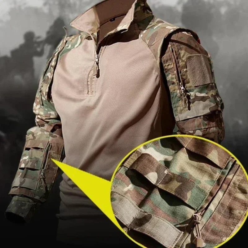 Uniforme para exteriores, trajes de camuflaje, camisas tácticas, conjunto de entrenamiento, ropa de trabajo del ejército, pantalones, ropa para hombres, traje de caza - imagen 4