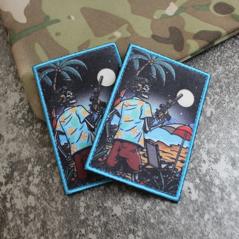 Brazalete mágico con estampado de Calavera, insignia de moral, ropa creativa, parches de mochila, Luna, playa, nuevo diseño - imagen 4