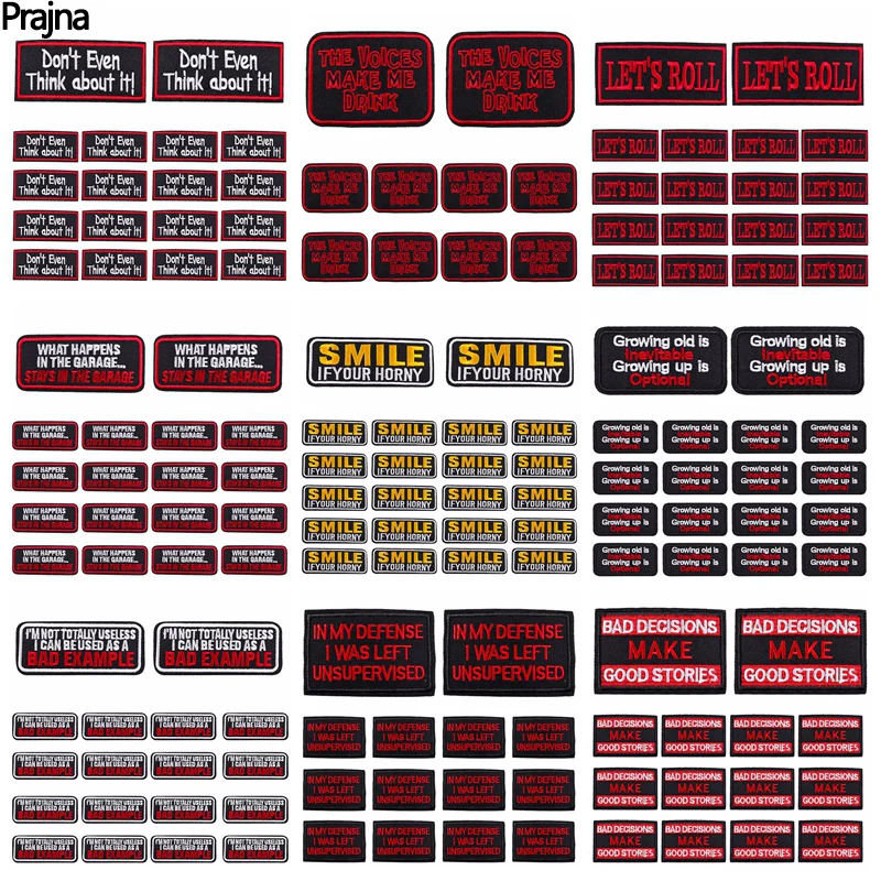 Parche bordado de letras cuadradas con personalidad para ropa, parche para coser insignias bordadas, mochila, sombrero, Jeans, bricolaje, 10 unids/lote