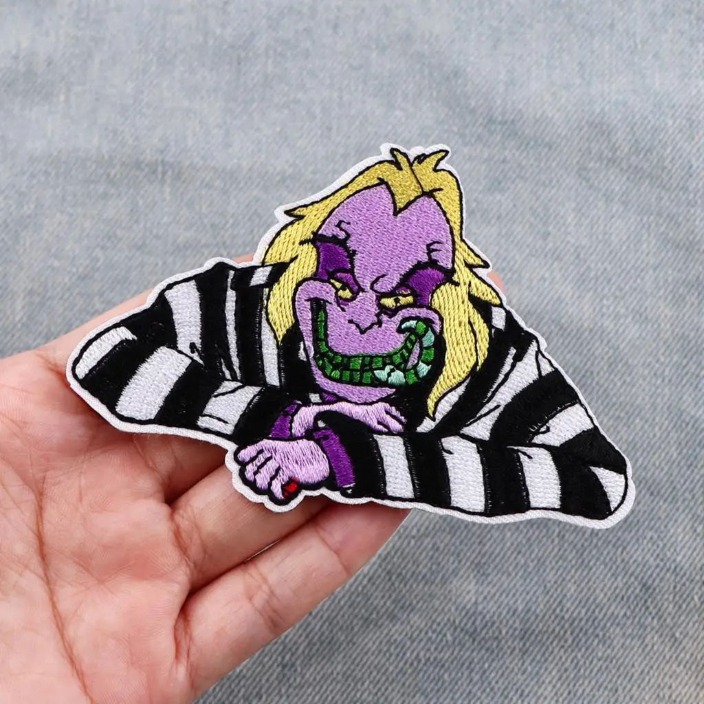 Parches bordados para planchar en la ropa, pegatinas, películas de terror, insignias, accesorios, Punk