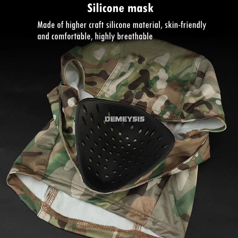 Máscara de cara de ciclista al aire libre pesca a prueba de viento senderismo pasamontañas máscara táctica caza escalada máscaras de silicona a prueba de polvo - imagen 5