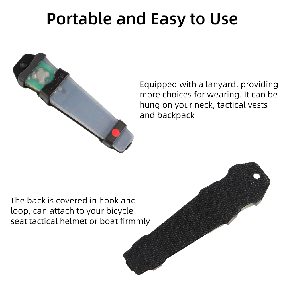 BOOIU-luz indicadora de identificación Personal, casco táctico, Flash de seguridad, luz de señal de supervivencia, caza, senderismo - imagen 5