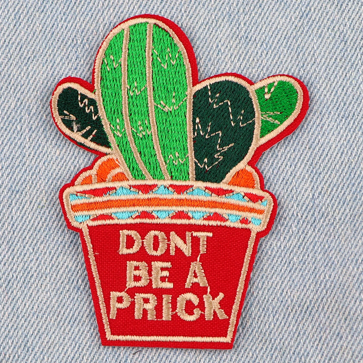 Parches de Cactus verde Punk para planchar, parches para ropa, apliques DIY, bordado, insignia de chaqueta - imagen 2