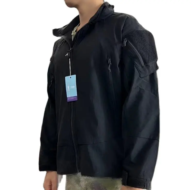 Chaqueta táctica PCU L5 negra de nailon con cremallera y senderismo - imagen 2