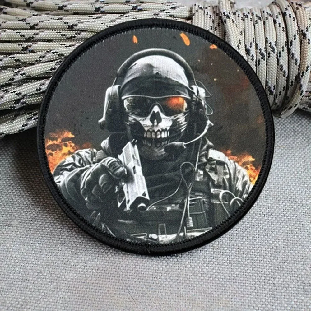 Parche de insignia de moral de guerrero, brazalete con gancho impreso, emblema militar, ropa táctica, pegatinas para mochila - imagen 5