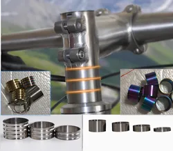 Espaciadores de aleación de titanio, arandelas de 1-1/8 pulgadas, 2,5/5/10/15/20 mm adecuadas para vástagos de manillar de bicicleta