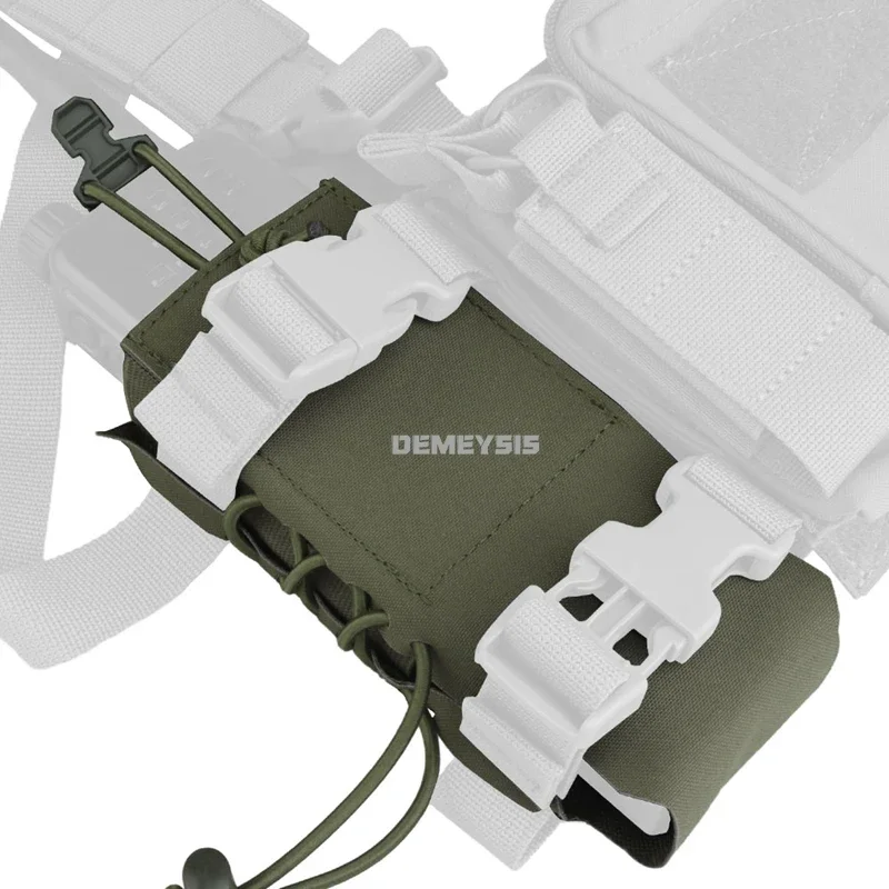 Bolsa lateral táctica para aparejo de pecho, juego de guerra, Radio, Walkie Talkie, bolsa, chaleco de caza, faja, paquete lateral de expansión - imagen 3