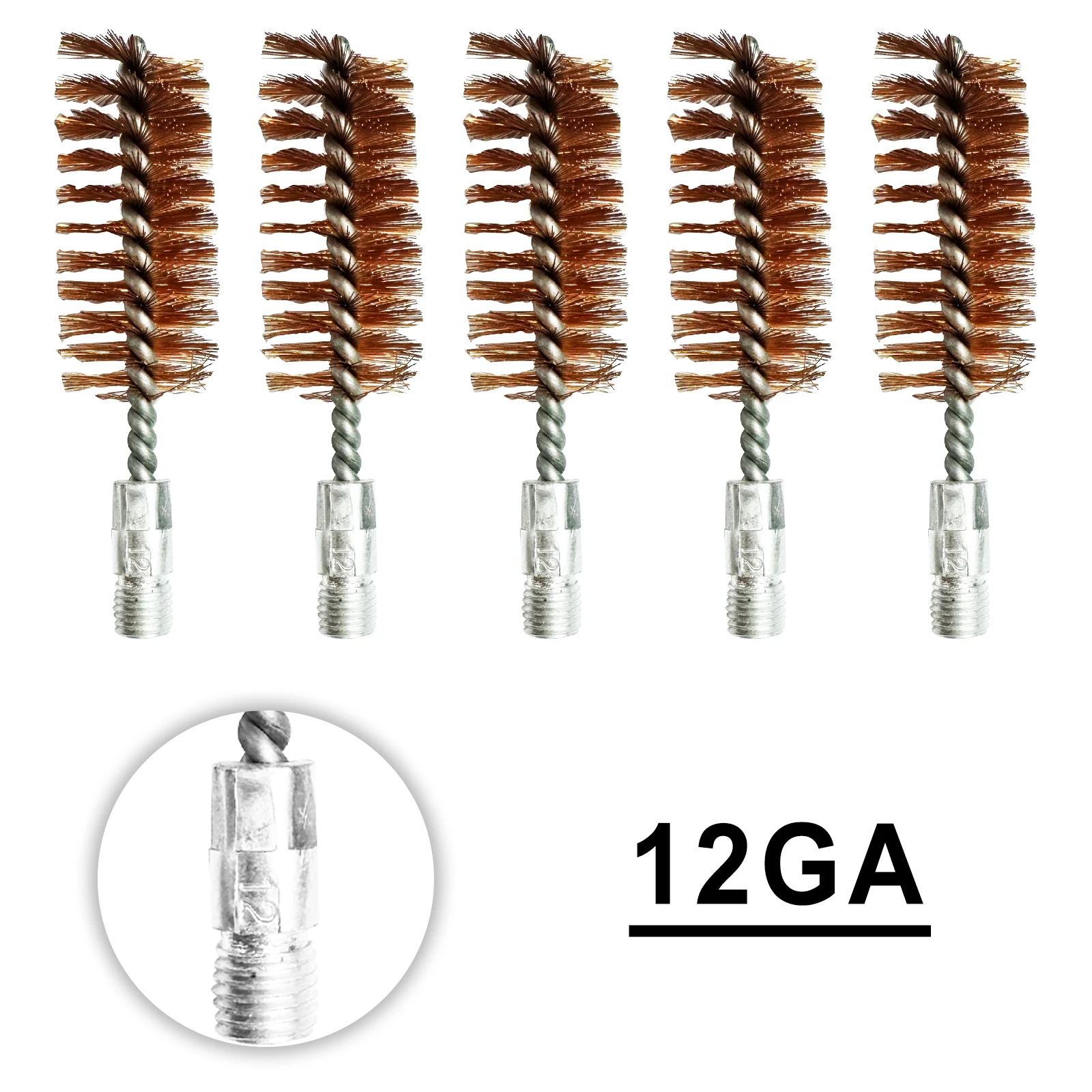 5 uds cepillo de diámetro de bronce. 30Cal.17Cal.22Cal 9mm cepillo de limpieza de pistola para Kit de limpieza de Rifle mantenimiento de pistola - imagen 2