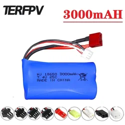 Batería Lipo 7,4 V 3000mah 18650 para Q46 Wltoys 10428/12428/12423 X9115 Q46 accesorios de repuesto de coche teledirigido batería 2S de alta capacidad