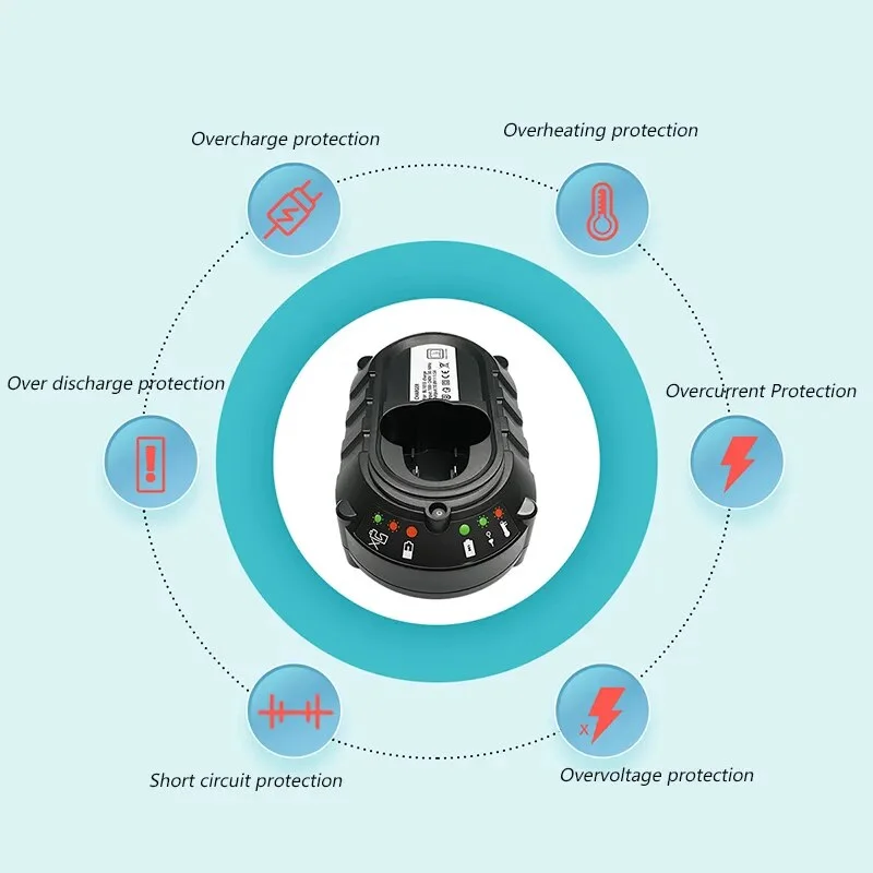 Cargador de batería recargable para herramienta eléctrica Makita, AC100V-240V de 10,8 V, 12V, batería de repuesto de litio BL1014, BL1013, enchufe europeo - imagen 5