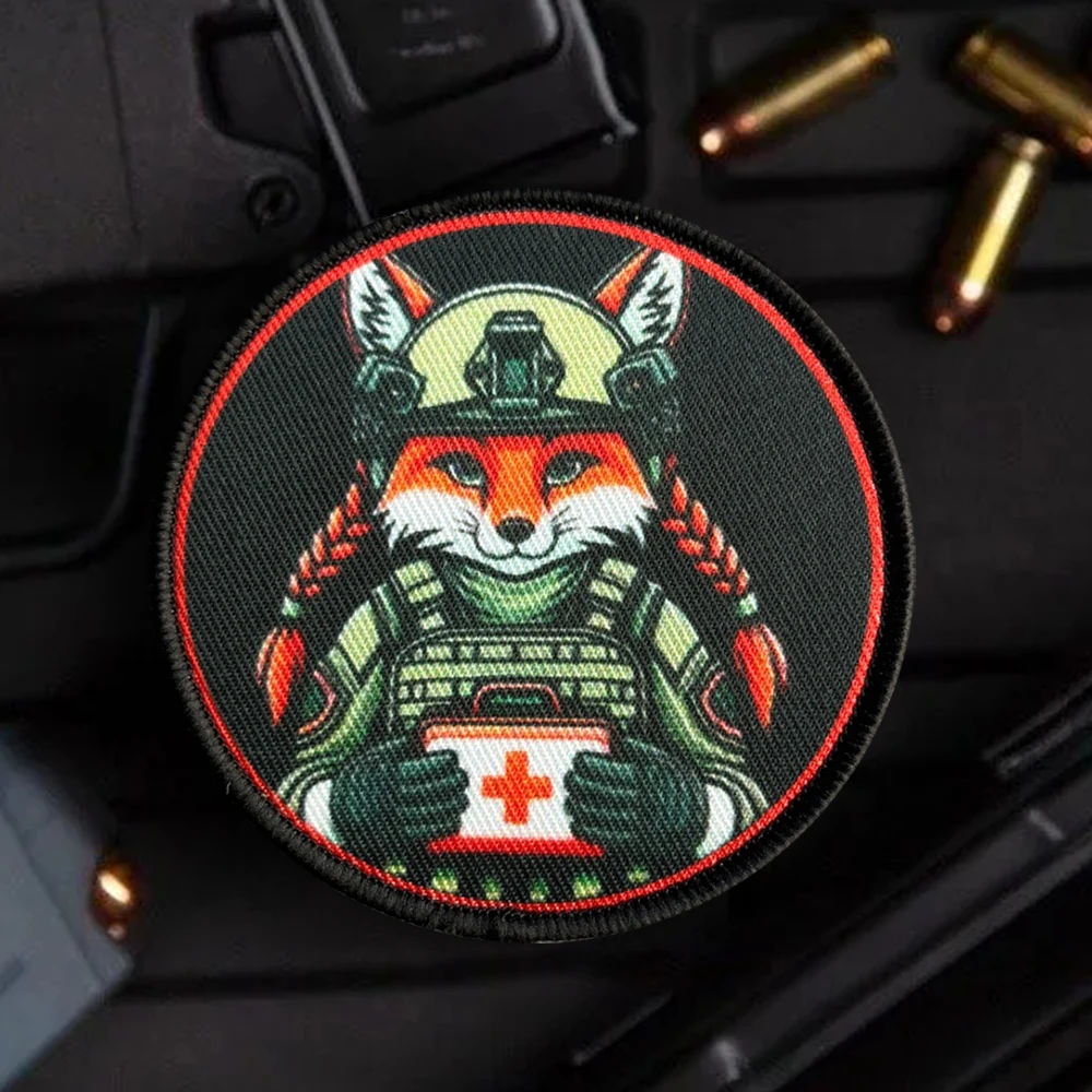 Parches tácticos Hero Fox Doctor para ropa, parche divertido de gancho y bucle, insignia militar, brazalete, pegatinas decorativas para mochila