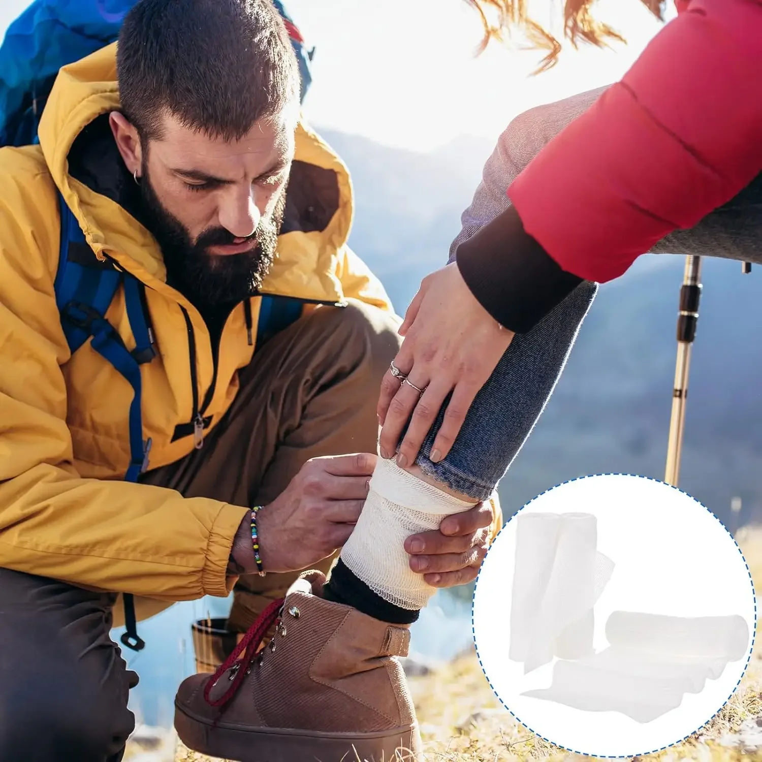 Vendaje elástico PBT transpirable, suministros médicos, gasa de primeros auxilios para vendaje de heridas, encuadernación fija, cuidado de emergencia - imagen 5