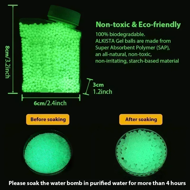 RRluminoso que brilla en la oscuridad, decoración del hogar, cuentas de agua, bola de Gel de perlas, polímero de hidrogel, barro de cristal en maceta, bola mágica de gelatina