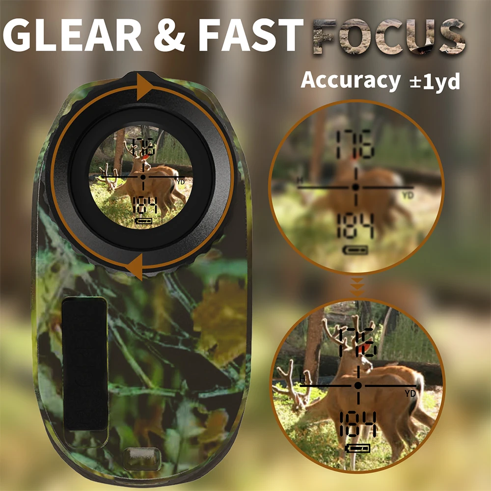Nuevo telémetro láser de camuflaje telescopio de caza deportes al aire libre telémetro de Golf 6X medidor de distancia recargable al aire libre - imagen 5