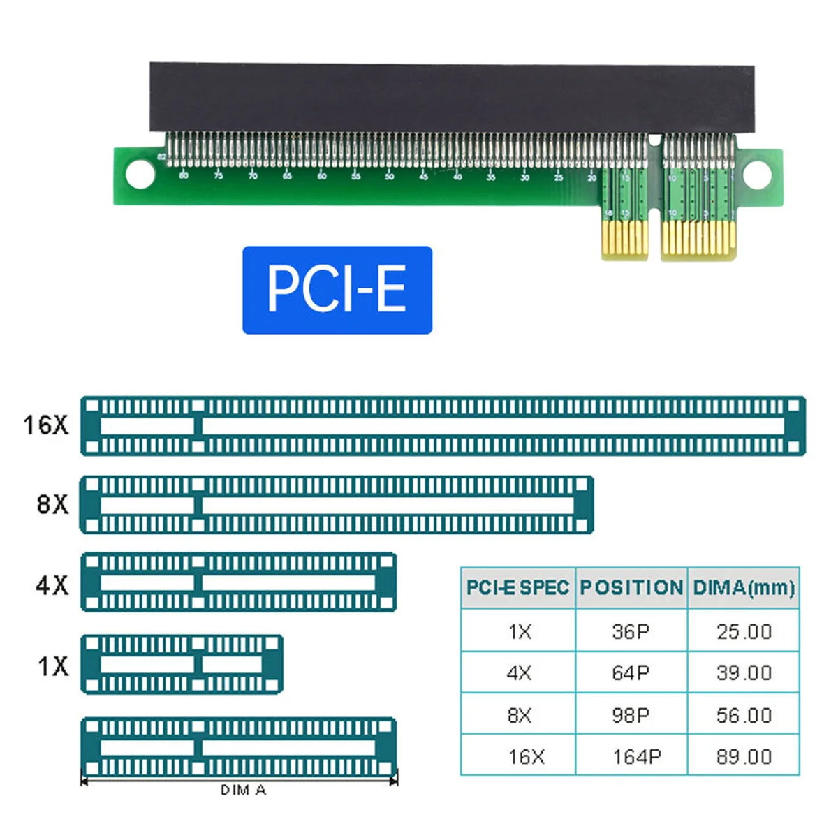 PCI-E Express 1x a 16x extensor convertidor Riser adaptador de tarjeta macho a hembra extensión para tarjeta gráfica - imagen 5