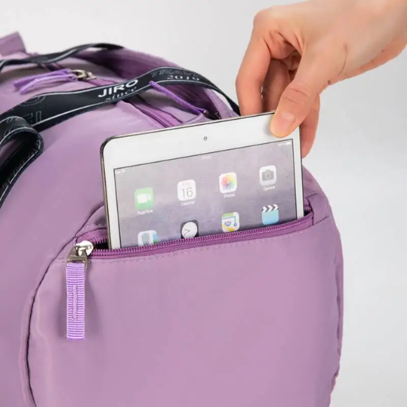 Bolsa de gimnasio de gran capacidad, bolso de hombro para mujer, esterilla de Yoga, bolsa de entrenamiento deportivo, bolsas de almacenamiento de viaje para Fitness y baile, mochila húmeda seca - imagen 5