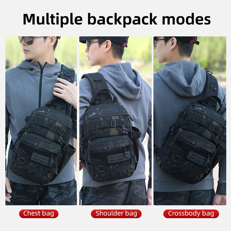 Bolsa táctica de pecho para escalada, señuelo, pesca, deportes al aire libre, senderismo, caza, Camping, bolsos cruzados Molle, riñonera de viaje para hombre - imagen 2