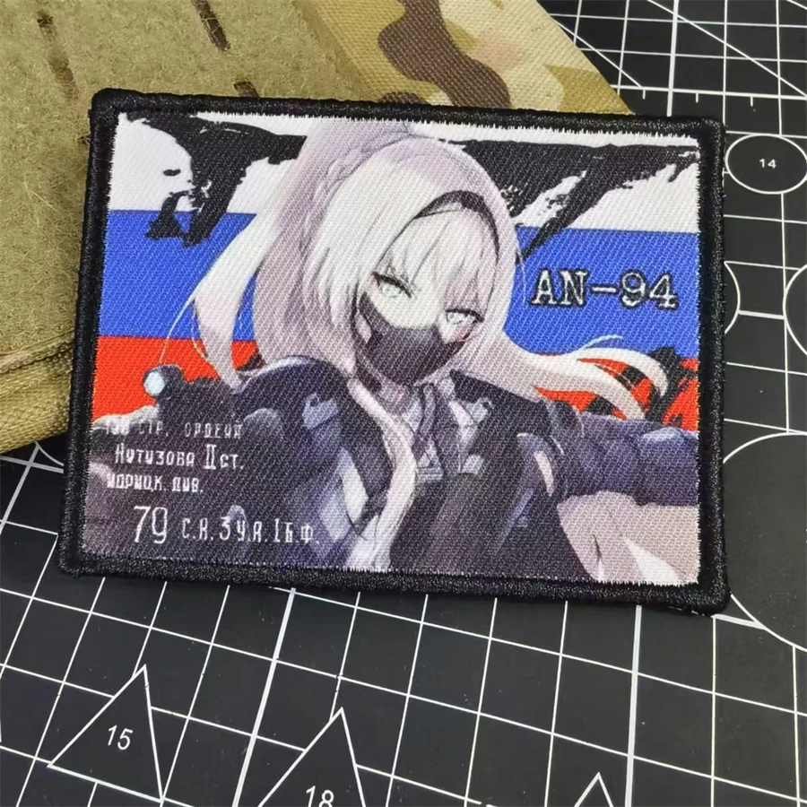 Parche AN94 de Frontline para niñas, insignia táctica de acción de línea frontal para mochila, decoración de ropa, Impresión de pistola bidimensional - imagen 4