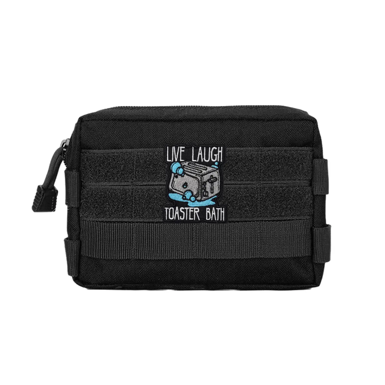 Parche de humor oscuro para baño tostador Live Laugh, insignia bordada con gancho y bucle para bolso, ropa, mochila, chaquetas, sombrero, chaleco Molle - imagen 3