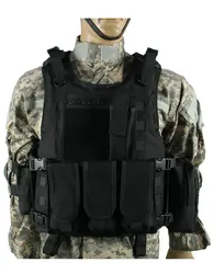 Chaleco táctico airsoft protección molle negro
