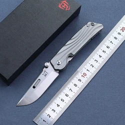 Cuchillo plegable táctico M390 de mango de titanio para EDC outdoor