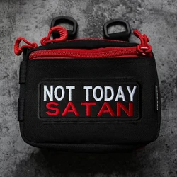 Parches Tácticos de Morale 'Not Today Satan', Regalo Cristiano de Jesús, Insignia Bordada con Gancho y Bucle, Adhesivo para Mochila Militar