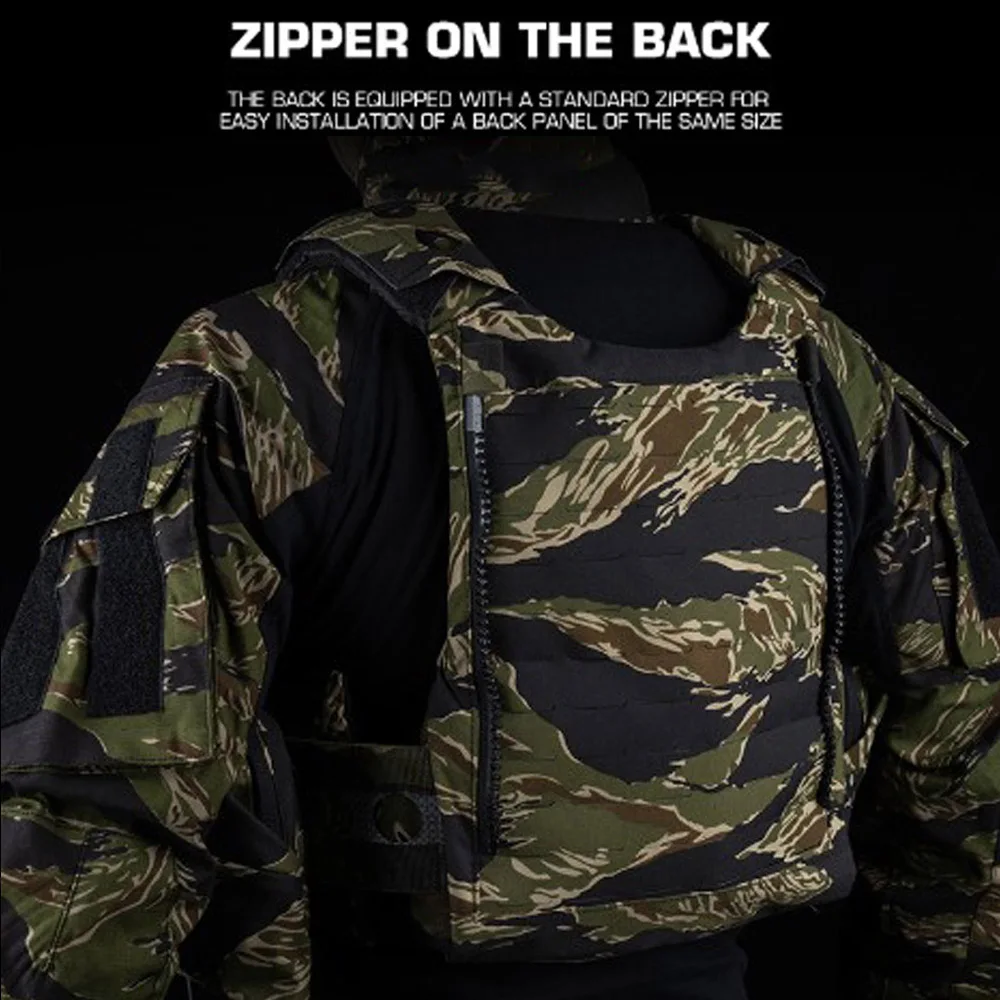 Portaplacas estilo Ferro V5 FCPC, conjunto de camuflaje con rayas de tigre/Woodland con bolsa IFAK Roll 1, bolsa lateral para traumatismos, bolsa Triple Mag - imagen 5