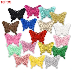 Parche bordado mariposa termoadhesivo con encaje y brillo para ropa