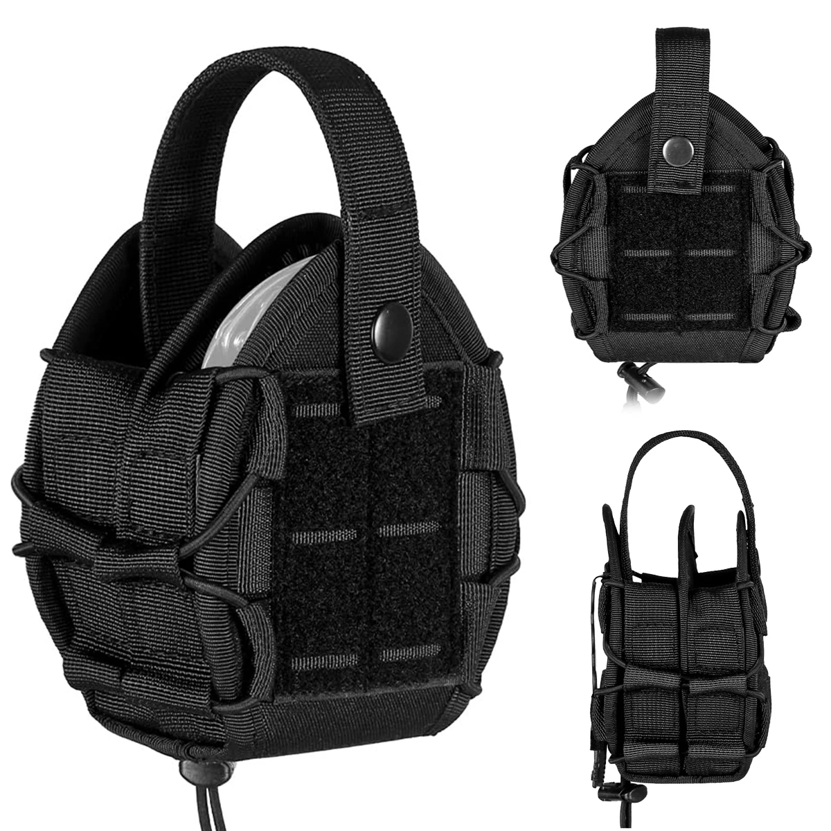 Soporte para esposas tácticas individual/doble, bolsa Molle con tapa abierta, funda Universal para esposas, funda para grilletes, riñonera para cinturón de servicio - imagen 2