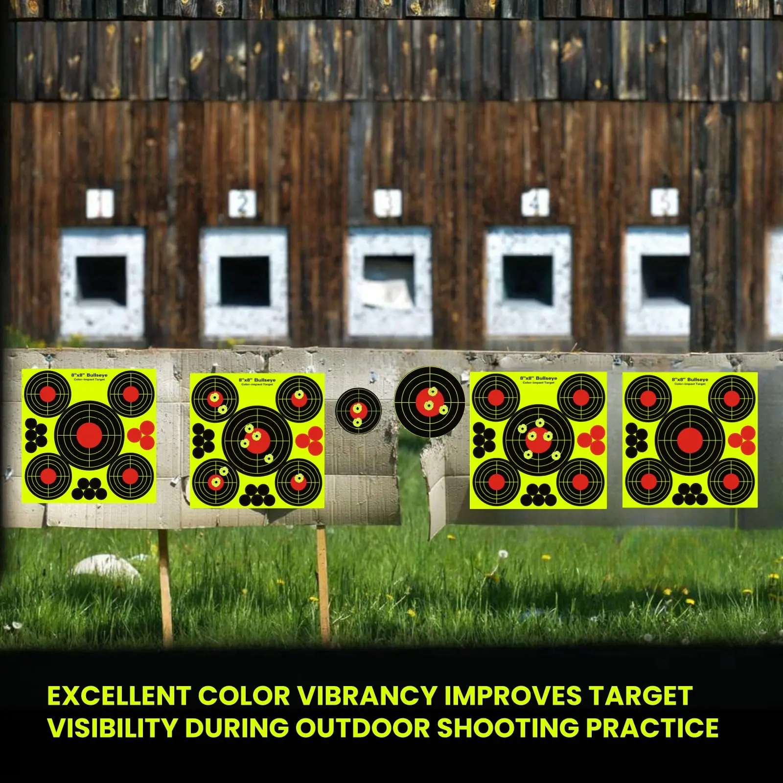 JOAXOR Pegatinas fluorescentes adhesivas para dianas de tiro Bullseye - imagen 3