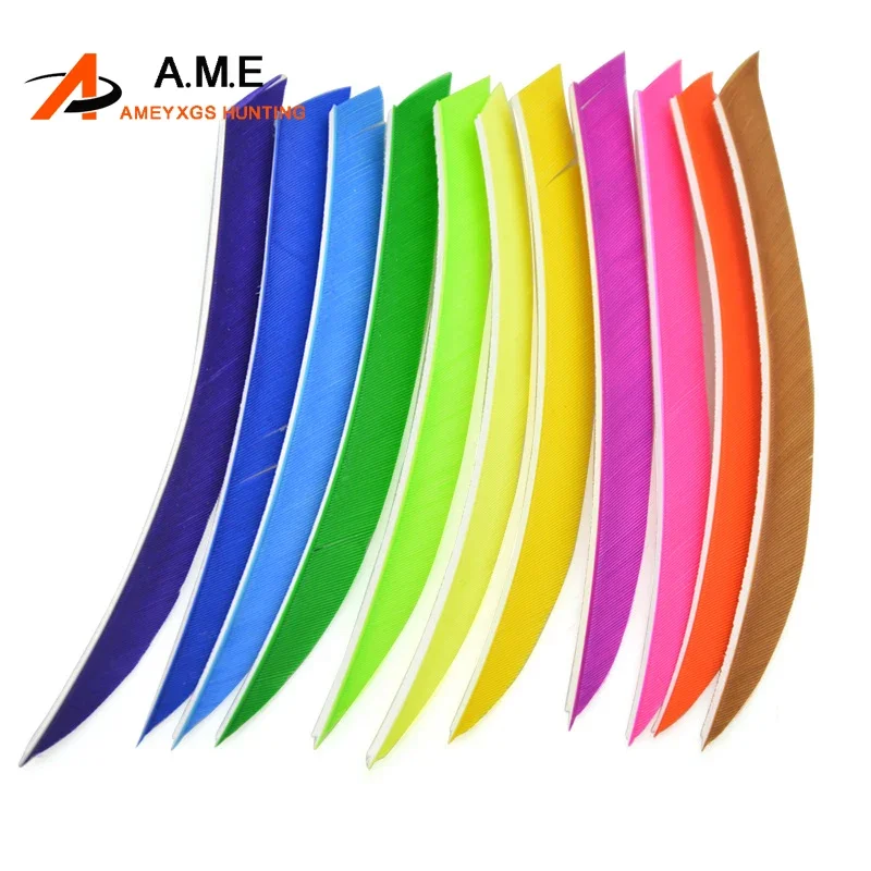 72 Uds 5 pulgadas pluma de pavo ala derecha flecha Natural pluma tiro con arco DIY Fletching para madera flecha de bambú tiro objetivo de caza
