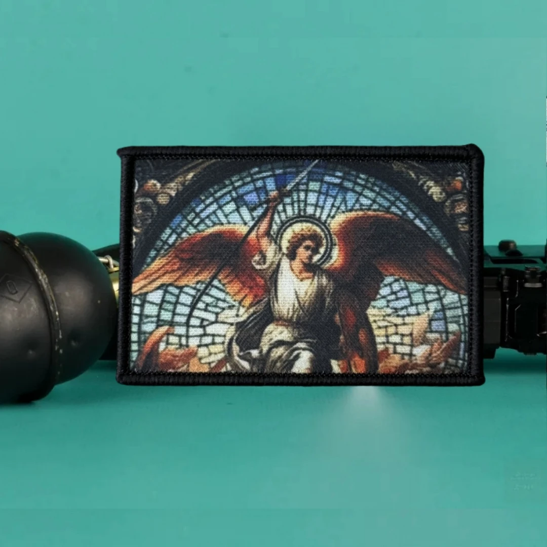 Parche táctico Michael Arcángel Morale, parches de gancho y bucle impresos para ropa, pegatina para mochila militar - imagen 2