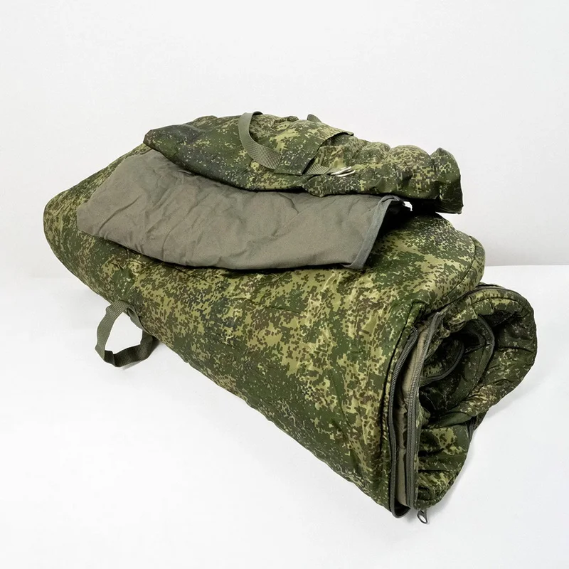 Saco de dormir para clima frío al aire libre con camuflaje EMR táctico, nailon impermeable de alta densidad, ligero para acampar en invierno - imagen 2