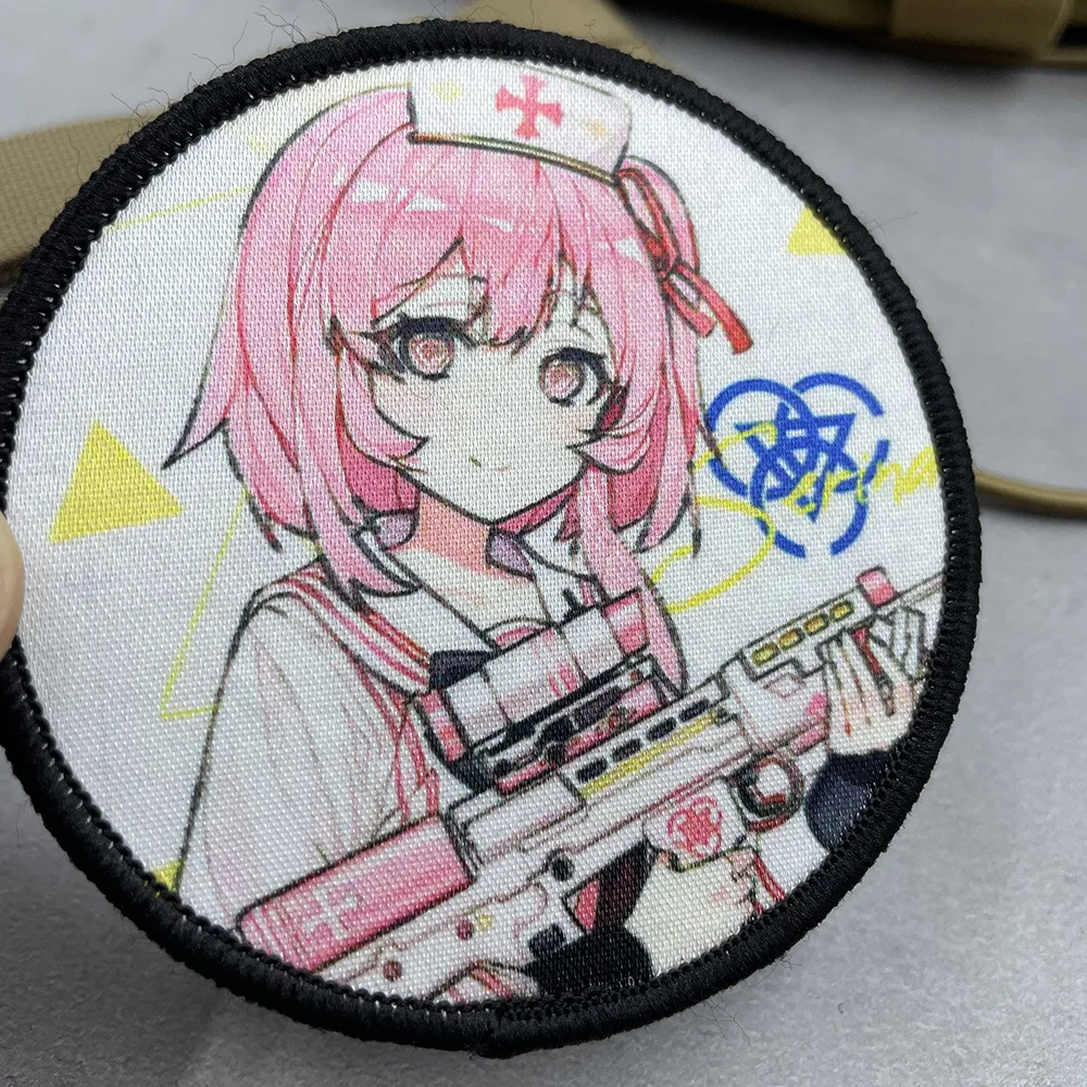 Hoshino catalpa azul archivo táctico militar brazalete parche gancho y bucle moral insignia mochila sombrero accesorios pegatinas - imagen 5