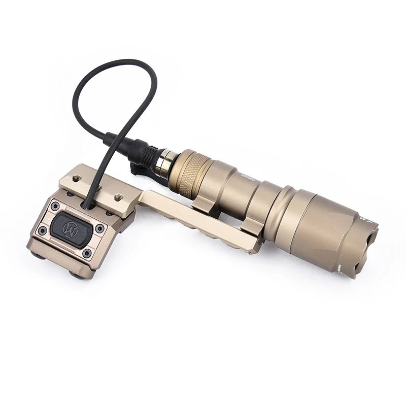 CS luz de exploración táctica montada en el lado Surefir M300 M600 linterna con interruptor de botón de botón de ratón izquierda/derecha con Base de Metal de caza - imagen 4