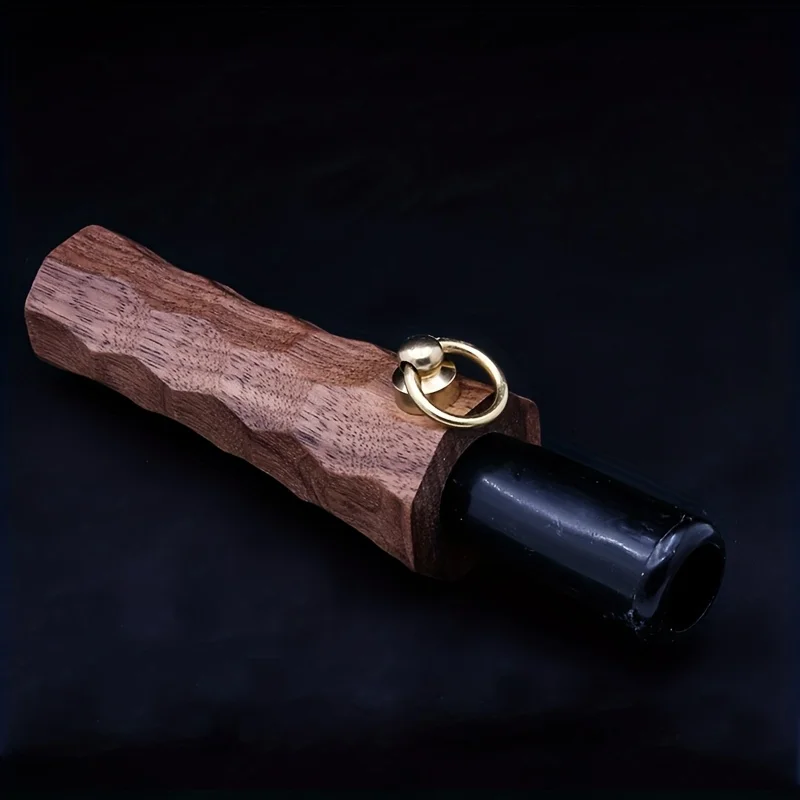 Silbato de madera de nogal para llamadas de cuervo con llavero en tono dorado, ideal para llamadas de juegos al aire libre, entrenamiento de aves y atraer faisán - imagen 4