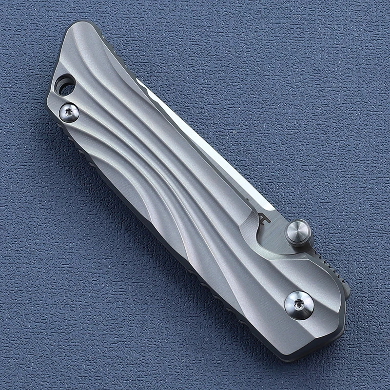 Cuchillo plegable táctico M390 de mango de titanio para EDC outdoor - imagen 4